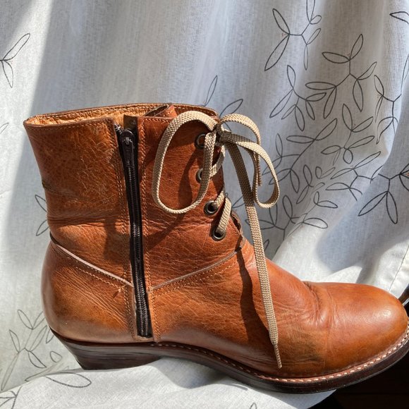 Polished Leather and Handwoven textile Ankle Boot - Picture 8 of 15